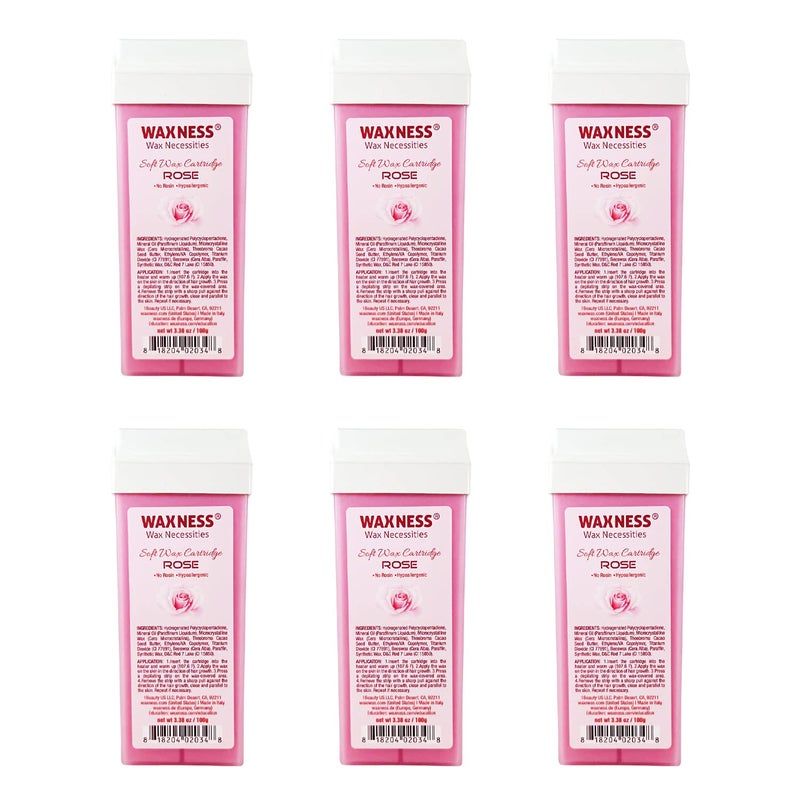 Wax Necessities Rose Soft Wax Cartridge 3.38 Ounces Pack of 6 - Image 1